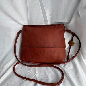Margot New York Brown Leather Crossbody Bag | Adjustable Strap | Zip Top
